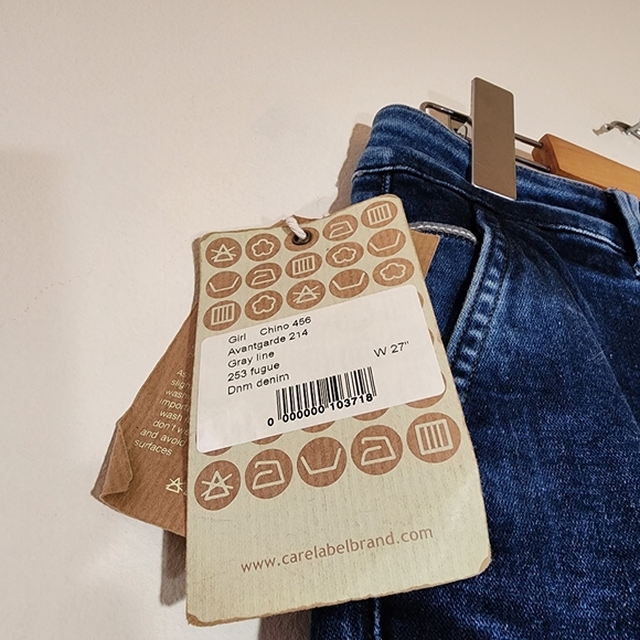 CARE LABEL jeans blue denim pants mid rise faded effect - Picture 6 of 13